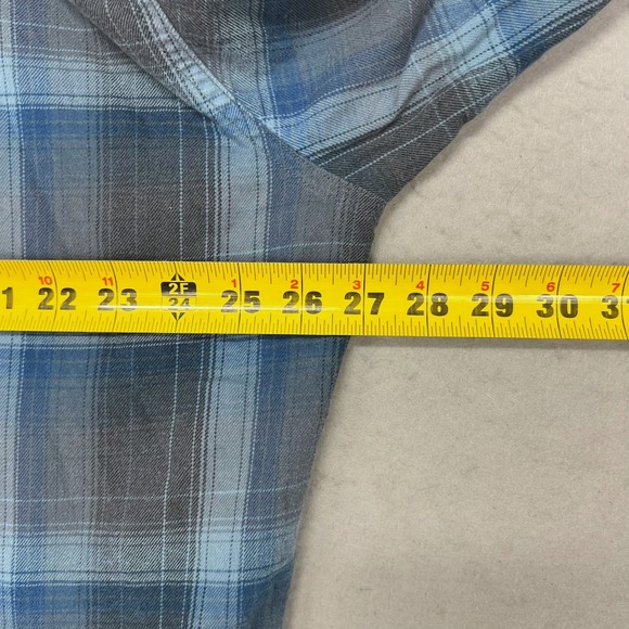 KUHL Mens Plaid Long Sleeve Button Up Shirt 3XL Hiking Outdoor Blue Gray Cotton - Picture 9 of 10